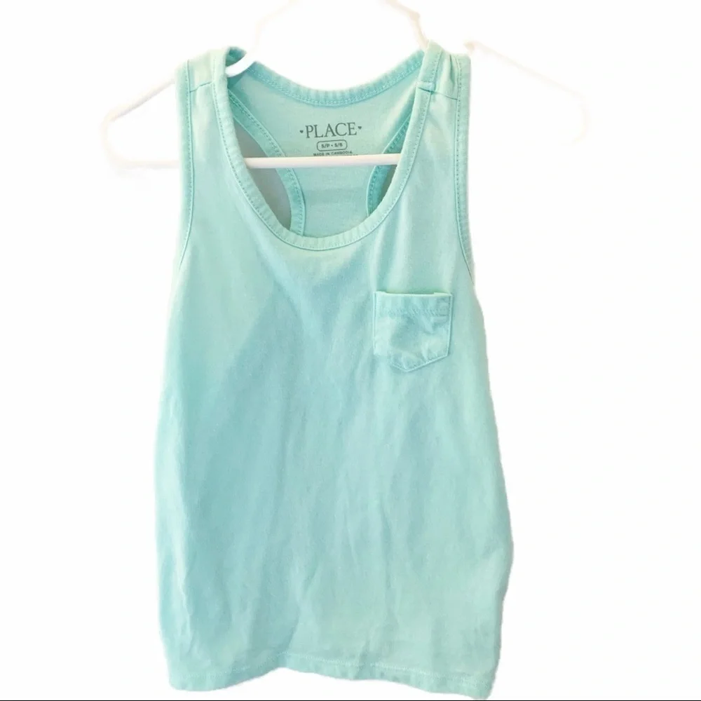 The Children’s Place Girls Pocket Sleeveless tank top. Size 5/6 mint green.